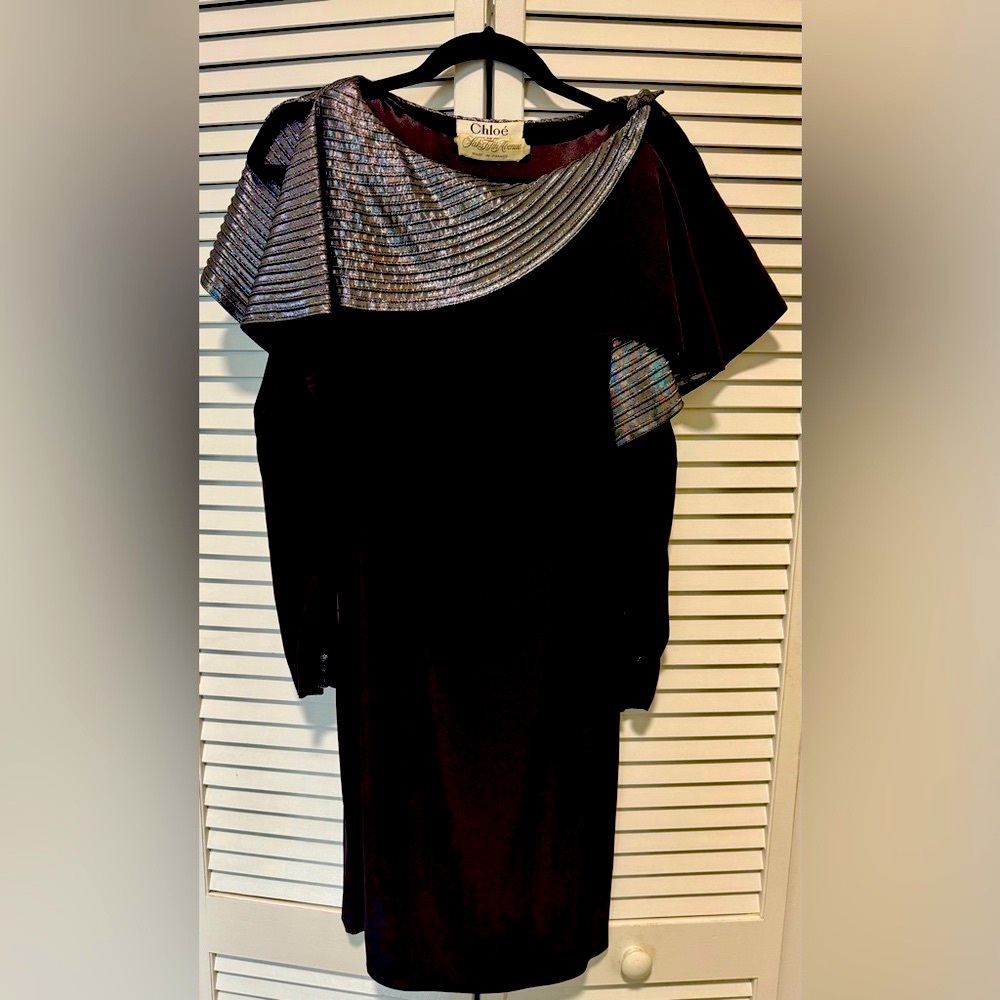 Chloe Karl Lagerfeld Vintage Black Dress. Size 38.